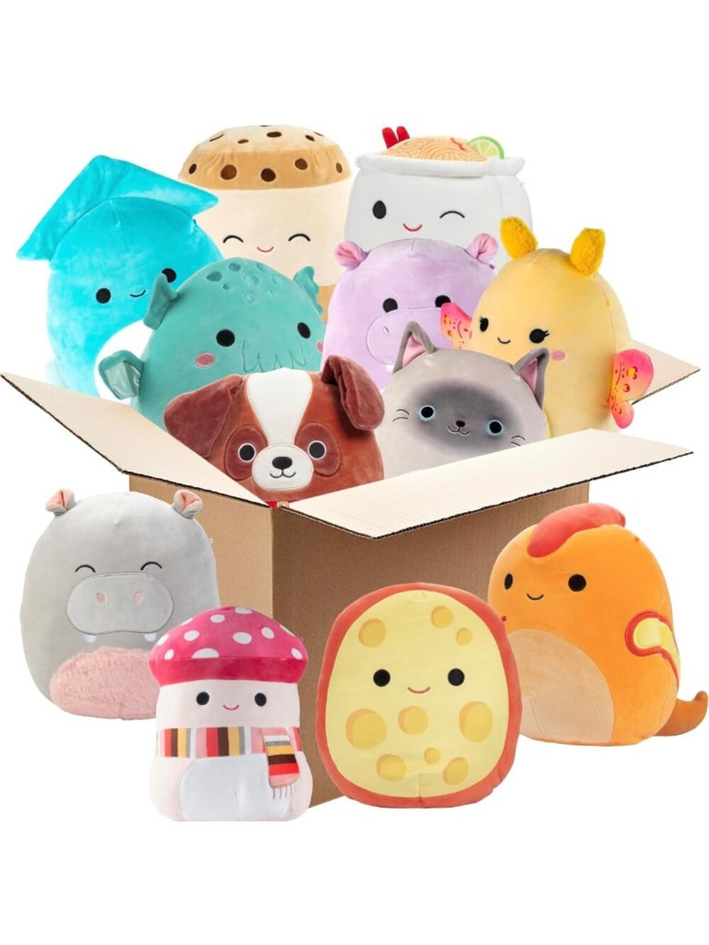 Mystery 6-Pack Plush Set - 10 Inch Soft Squishy Stuffed Animals - Surprise Gift